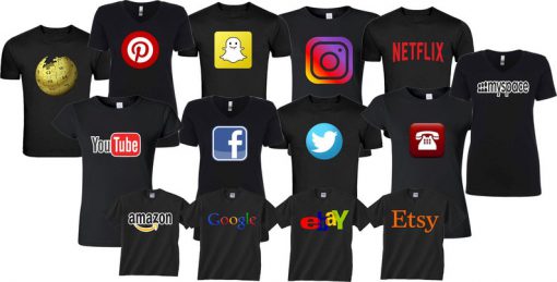 Black shirts Social Media Facebook tweeter Instagram and more matching shirt Halloween