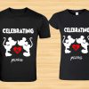 Celebrating anniversary Minnie Mickey with custom year matching couple Valentine tshirt