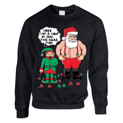 Funny Christmas Ugly Santa Claus Naughty List Sweatshirt