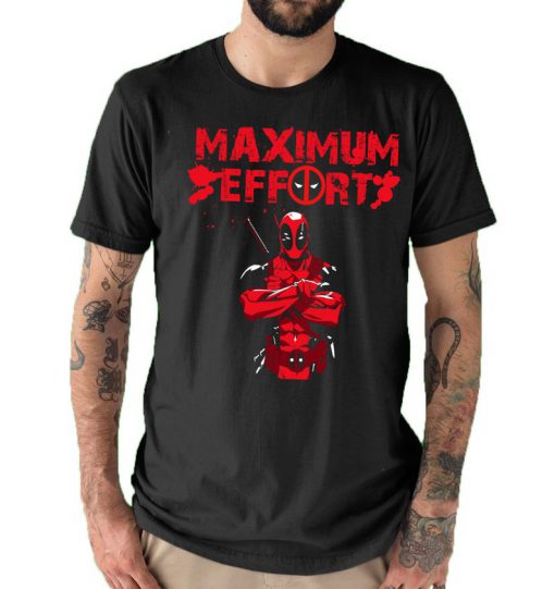 Maximum Effort Comic Hero Graphic Parody T shirt