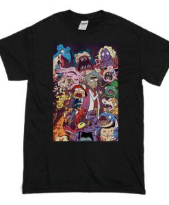 Pokemon Mash Up Cartoon Parody Morty & Rick T-Shirt