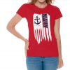 American Flag Navy Women Shirt