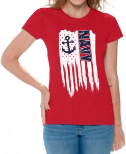 American Flag Navy Women Shirt