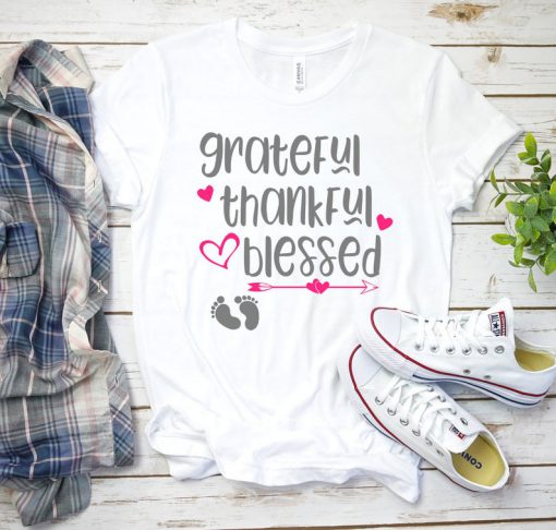 Grateful Thankful Blessed Thanksgiving Tshirt