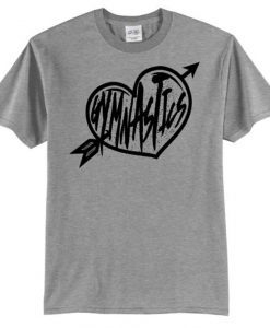 Gymnastics Heart Black Print Love Gymnastics Shirt Gymnast T Shirt