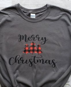 Merry Christmas Shirt- Buffalo Plaid Trees