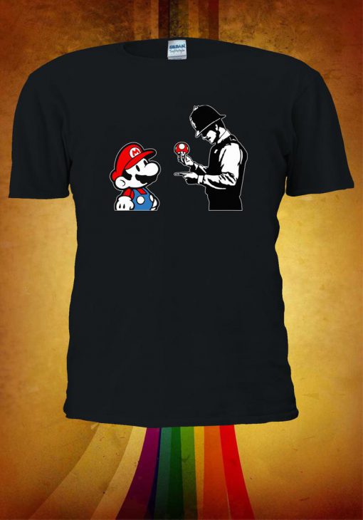 Banksy Mario Mushroom Police Tshirt