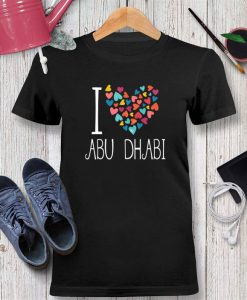 I love Abu Dhabi colorful hearts Tshirt Unisex