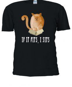 If It Fits I Sits Cat Kitten Kitty Tshirt