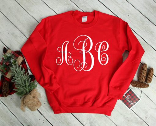 Monogrammed Sweatshirt, Cozy Sweatshirt, Monogram, Monogramm KK Monogram, Cozy Shirt, Christmas Gift, Winter Shirt,