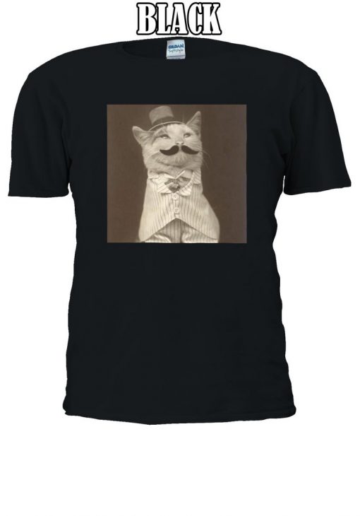 Moustache Cat Kitten Funny Tshirt