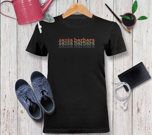 Santa Barbara repeat retro Tshirt Unisex Adult, Cities Tshirt, Capitals Tshirt