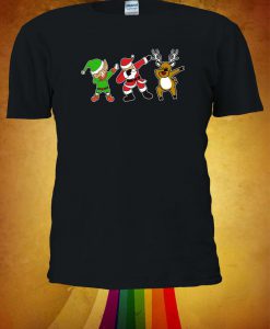 Santa Elf Reindeer Dabbing Tshirt