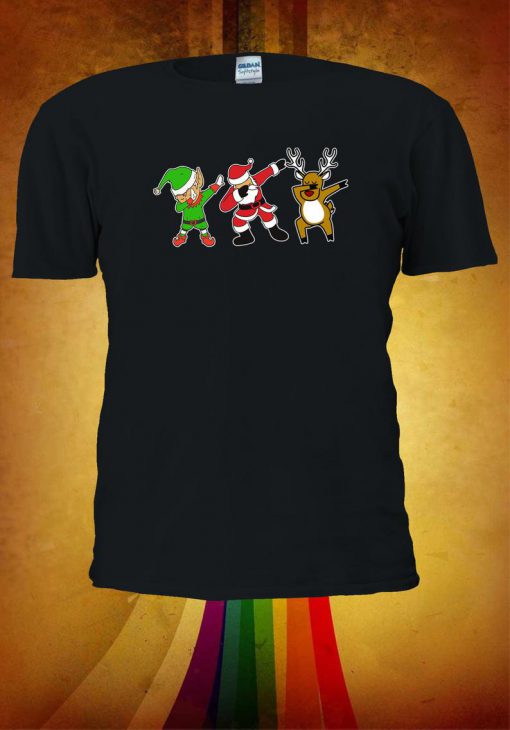 Santa Elf Reindeer Dabbing Tshirt