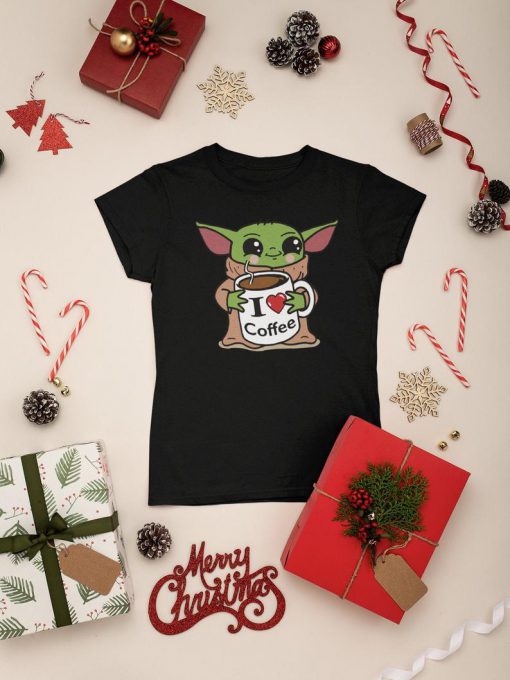 Baby Yoda I Love Coffee T-shirt