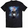 Bald Eagle Santa on Bike Crossing Forest Tshirt