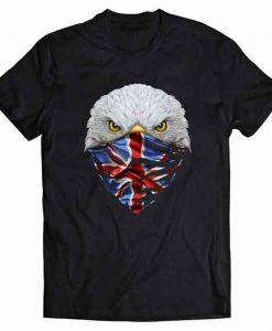 Bald Eagle in Flag of United Kingdom Bandana Unisex Tshirt