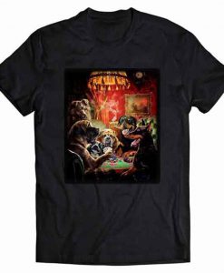 Dog Gambling in Las Vegas Poker Card Tournament Tshirt