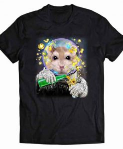 Dwarf Hamster as Astronaut in Space Enjoying Drink Tshirt