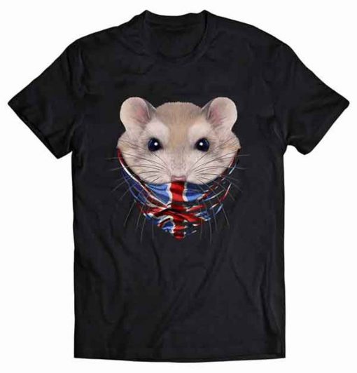 Dwarf Hamster in Flag of United Kingdom Bandana tshirt