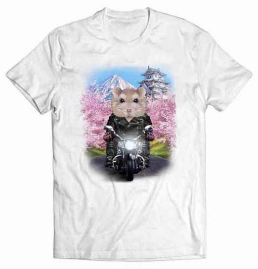 Dwarf Hamster on Bike Tour Japan Sakura Highway tshirt