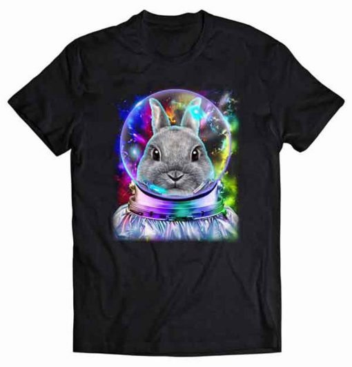 Dwarf Rabbit as Astronaut Exploring Galaxy Tshirt