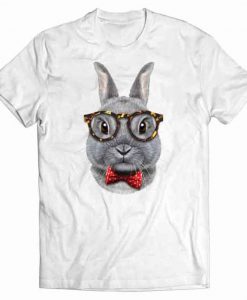 Dwarf Rabbit in Classic Eyeglass and Bow Tie Tshirt