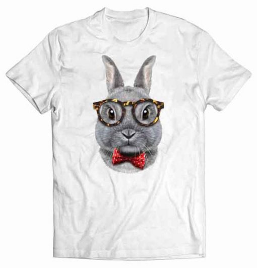 Dwarf Rabbit in Classic Eyeglass and Bow Tie Tshirt