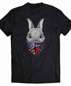 Dwarf Rabbit in Flag of United Kingdom Bandana Tshirt