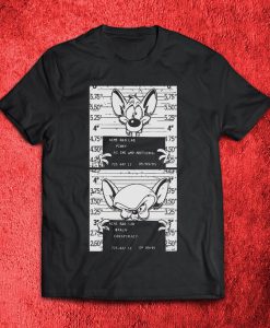 Pinky and The Brain Mouse World Domination 90's Cartoon Mens Black T-Shirt