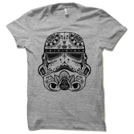 Sugar Skull Stormtrooper Shirt. Geek Calavera Tee. Funny Tee Shirt.