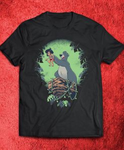 The Jungle Book Baloo and Mowgli Lion King Parody Funny Black T-Shirt