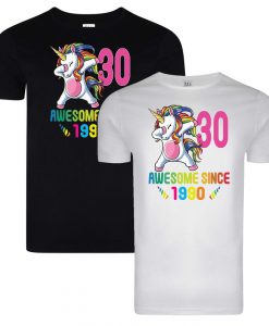 Awesome Unicorn T-Shirt All Birthday Milestones - Adults Unicorn T Shirt