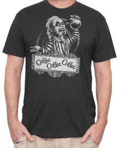 Beetlejuice Halloween Shirt - Mens Beetle Juice T-Shirt - Beetlejuice Drinking Coffee - Mens Shirt