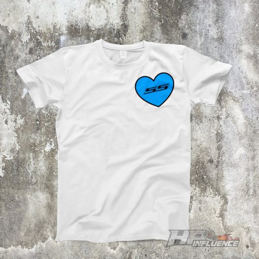 Blue SS HEART White Chevy T-Shirt