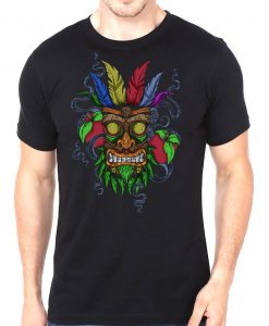 Crash Bandicoot Aku Aku Smoke Mask Adults Unisex 90's Retro T-Shirt