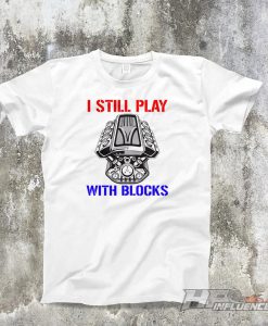 Gearhead Red & Blue PLAYING WITH BLOCKS White T-shirt. Jdm, Euro, Muscle, Usdm, Classic Car Shirts