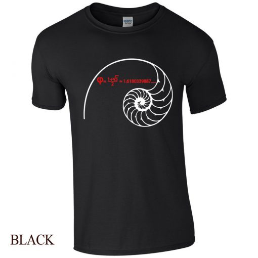 Golden Spiral & Fibonacci Number Mens Unisex T-Shirt