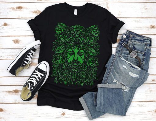 Green Man Pagan Druidic T-Shirt