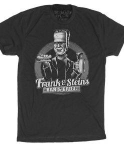 Halloween Frankenstein Shirt - Men's Frankenstein Shirt- Beer and Hot dog Shirt - Frank and Steins Bar and Grill Mens Shirt