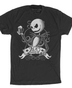 Halloween Jack Skellington Shirt - Nightmare Before Christmas T Shirt - Jack Drinking Pumpkin Ale Printed on a Men's T Shirt