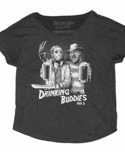 Halloween Shirt- Friday the 13th Halloween Shirt of Freddy & Jason Drinking Buddies