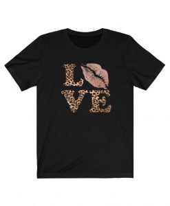 Love Leopard Print Lips Valentine's Day Unisex tshirt