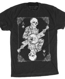 Men's Banjo Shirt - Skull Playing Banjo Men's T-Shirt