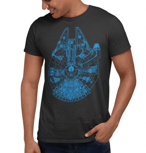 Millennium Falcon Blue Print Tshirt