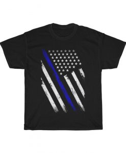 Thin Blue Line American Flag T-Shirt