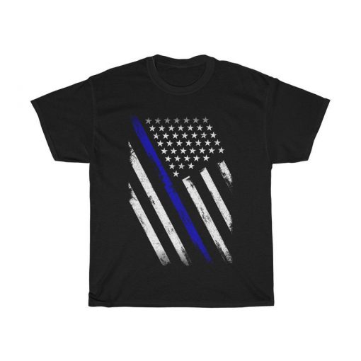 Thin Blue Line American Flag T-Shirt