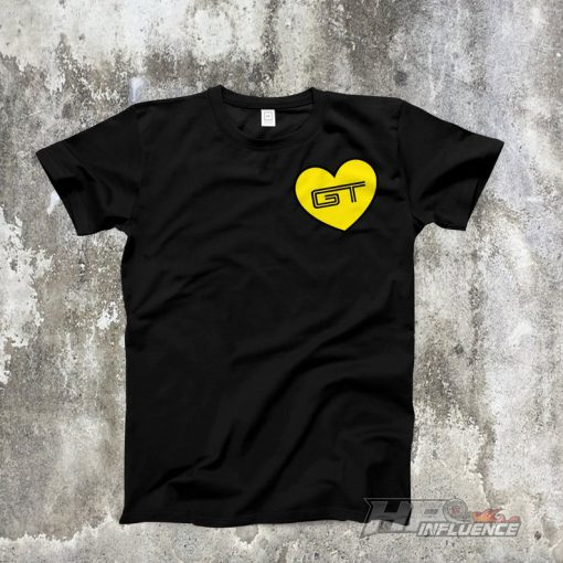 Triple Yellow GT HEART Black Mustang T-Shirt