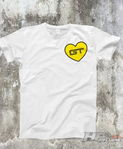 Triple Yellow GT HEART White Mustang T-Shirt