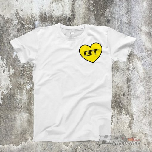 Triple Yellow GT HEART White Mustang T-Shirt